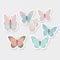 Butterflies with a unique color scheme that is perfect for stickers. Ai Generated.