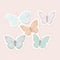 Butterflies with a unique color scheme that is perfect for stickers. Ai Generated.