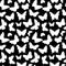 Butterfliy silhouettes pattern. Black and white print. Seamless background with butterflies flying insects. Vector repeat