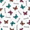Butterfly Ballet Nature Lacework Vector Pattern
