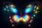 butterfly with beautifully glowing wings that create a dynamic display of colors