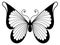 Butterfly black decorative element. Elegant ornate wings