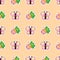 Butterfly and blooming garden flower on pattern background. Pink flowering wild flowers and butterfly in summer nature