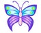 Butterfly - bright vector full color illustration. An iridescent fun butterfly for spring and summer designs in purple