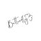 Butterfly calligraphy with line drawings butterfly-