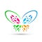 Butterfly colorful beauty spa lifestyle care relax yoga abstract wings logo icon on white background