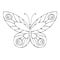 Butterfly contour vector drawing. Insect butterfly coloring book.