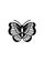 Butterfly doodle icon, traditional tattoo illustration