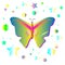 Butterfly and the ellips and star shape vector