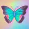 Butterfly fantasy exotic colorful crayon drawing in cheerful colours, ai Generated, generative AI, CGI graphics