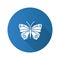 Butterfly flat design long shadow glyph icon