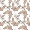 Butterfly floral decorative Victorian seamless pattern