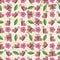 Butterfly flower leaf vertical horizontal seamless pattern