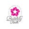 Butterfly Flower logo design. pink, star and love