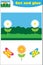 Butterfly and flowers cartoon, education game for the development of preschool children, use scissors and glue to create the