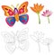 Butterfly & flowers/coloring book