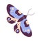 Butterfly Fluttering with Open Wings Closeup Vector Illustration