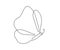 Butterfly fly, one single continuous line drawing. Simple abstract outline beautiful butterfly. Vector illustration