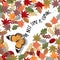Butterfly flying through the Autumn winter leaves with wording