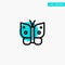 Butterfly, Freedom, Insect, Wings turquoise highlight circle point Vector icon