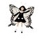 Butterfly girl abstract illustration