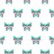 Butterfly green and blue baby seamless vector pattern.