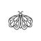 Butterfly icon in linear Minimal Trend Style. Vector Linear Insect Logos for beauty salons, manicure, massage, Spa