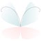 Butterfly icon or logo, simple design in flat style, gentle flying butterfly on white background