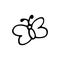 Butterfly icon. sketch hand drawn doodle style. vector, minimalism, monochrome. insect, simple, naive, childish