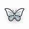 Butterfly Icon: Thin Lines, Layered Imagery, Subtle Irony