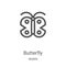 butterfly icon vector from wildlife collection. Thin line butterfly outline icon vector illustration. Linear symbol for use on web