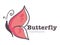 Butterfly insect isolated emblem corporate identity template pink wings