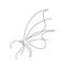 Butterfly Line Art Minimalist Logo. Thin line design element