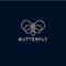 Butterfly logo. Beautiful decorative butterfly from intertwined lines. Logo for cosmetics.