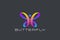 Butterfly Logo Ribbon Loop design vector. Beauty F