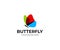 Butterfly logo template. Colorful butterflies vector design