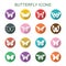 Butterfly long shadow icons