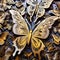 butterfly Made of complex metal parts, Generative AI