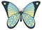 Butterfly with patterned wings. Decorative moth. Flying insect