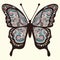 Butterfly with patterns. Wings multicolored oriental