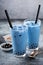 Butterfly pea milk bubble tea