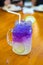 Butterfly pea water lemon juice