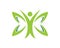Butterfly people logo design vector illustration