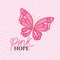Butterfly of pink hope vector design