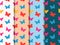 Butterfly seamless pattern. Set of seamless patterns. Multicolor butterflies.