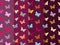 Butterfly seamless pattern. Set of seamless patterns. Multicolor butterflies.