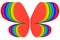 Butterfly shape symbol of rainbow