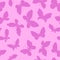 Butterfly silhouette seamless pattern. Butterflies Flying isolated on pink background. Abstract girly surface design