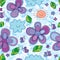 Butterfly smile flower smile seamless pattern
