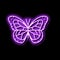 butterfly spring neon glow icon illustration